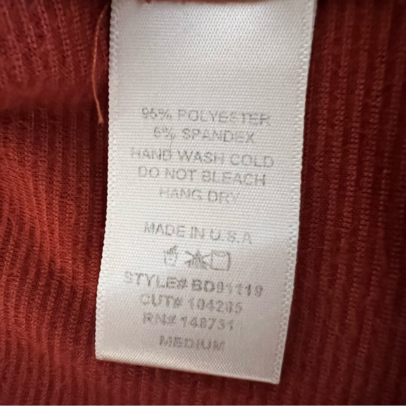 BLUE BLUSH Red Terracotta Dress Women's Sz Medium Long Sleeve Christmas New Year - Picture 7 of 7